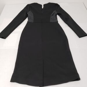 BCBGMaxAzria long-sleeved Midi dress Women's xs Black polyester faux leather